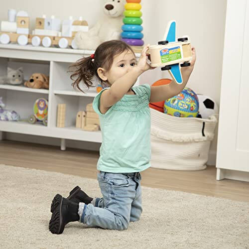 Melissa & Doug Ahşap Uçak Oyun Seti 4 Oyun Figürü ve 4 Valizli - Bebekler İçin Oyuncak Uçak, Çocuklar İçin Klasik Ahşap Oyuncaklar - 42