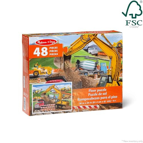 Melissa & Doug Building Site Jumbo Jigsaw Floor Puzzle - 48 pcs - FSC Certified - 3