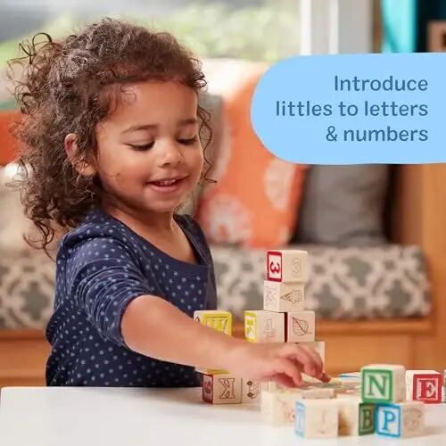 Melissa & Doug Deluxe ABC/123 1-Inch Blocks Set With Storage Pouch (50 pcs) - Letters And Numbers/ABC Classic Wooden Blocks For Toddlers And Kids Ages 2+ - 3