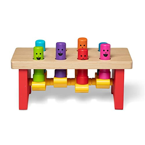 Melissa & Doug Deluxe Pounding Bench yog'och o'yinchoq bolg'a bilan - 37