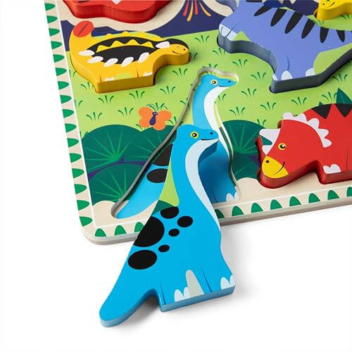 Melissa & Doug Dinozavr Yog'och Qalin Qismli Puzzle (7 dona) - FSC Sertifikatlangan - 42