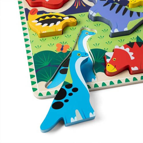 Melissa & Doug Dinozavr Yog'och Qalin Qismli Puzzle (7 dona) - FSC Sertifikatlangan - 5