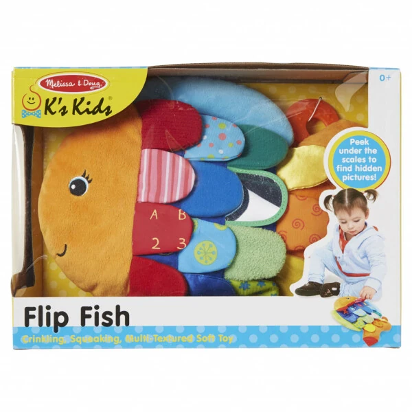 Melissa & Doug Flip Fish Soft Baby Toy Sensory Tummy Time Toys, Soft Fabric Toy For Babies, Infants - 3