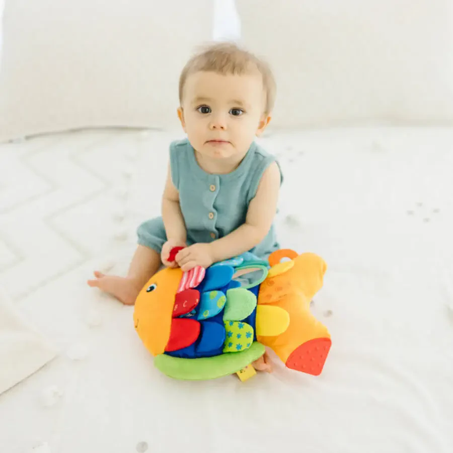 Melissa & Doug Flip Fish Soft Baby Toy Sensory Tummy Time Toys, Soft Fabric Toy For Babies, Infants - 6