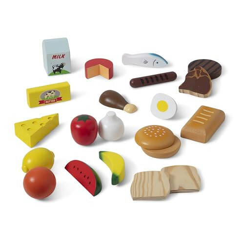 Melissa & Doug Food Groups - 21 Wooden Pieces and 4 Crates, Multi - Play Food Sets For Kids Kitchen, Pretend Food, Toy Food For Toddlers And Kids Ages 3+ - 4