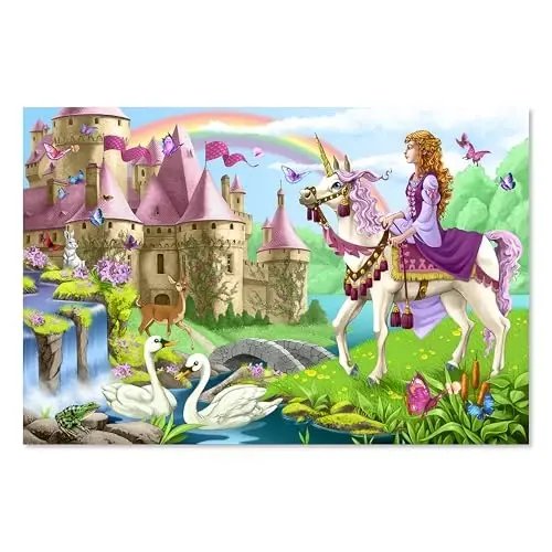 Melissa & Doug Fairy Tale Castle Jumbo Jigsaw Floor Puzzle (48 pcs, 2 x 3 feet) - FSC Certified - 1