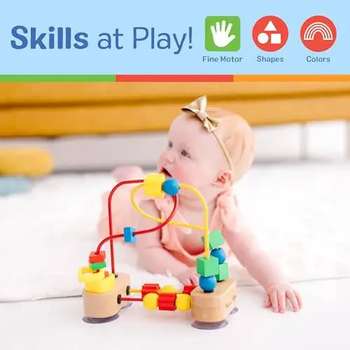 Melissa & Doug Первый бисерный лабиринт - Деревянная развивающая игрушка 4,2 x 7 x 8,6 дюйма; 1,3 фунта - 6