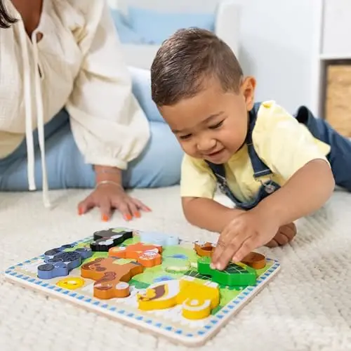 Melissa & Doug Pets Wooden Chunky Puzzle (8 pcs), Educational Screen Free Activity for Toddler, Preschoolers and Kids Ages 2+ - 2