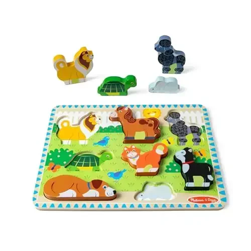 Melissa & Doug Pets yog'och jumboq (8 dona), 2 yosh va undan katta bolalar uchun ta'limiy ekranlarsiz mashg'ulot - 4