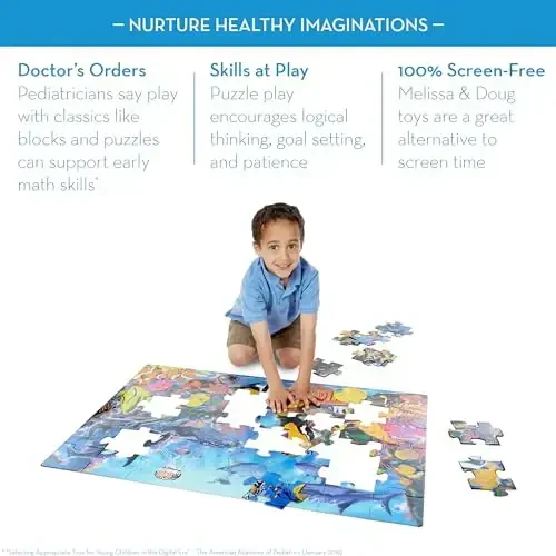 Melissa & Doug Подводный океан, напольный пазл, 48 крупных деталей. Обучающее занятие без экрана для малышей, дошкольников и детей от 3 лет (60 x 90 см) - Сертификация FSC - 3