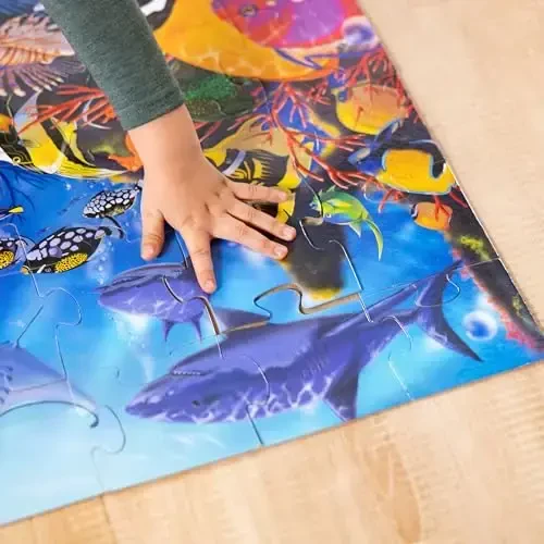 Melissa & Doug Подводный океан, напольный пазл, 48 крупных деталей. Обучающее занятие без экрана для малышей, дошкольников и детей от 3 лет (60 x 90 см) - Сертификация FSC - 5