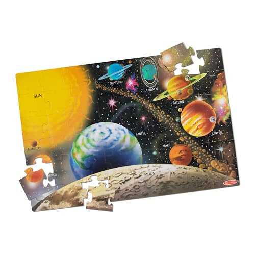 Melissa & Doug Quyosh Sistemasi Pol Zaminli Puzzle (48 dona, 2 x 3 fut) - FSC Sertifikatlangan 