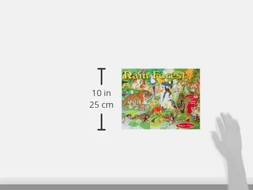 Melissa & Doug Rainforest Floor Puzzle, 48 pc Jumbo Jigsaw Puzzle, Toddler, maktabgacha yoshdagi bolalar va 3+ yoshdagi bolalar uchun ta'limiy ekransiz faoliyat (2 x 3 fut) - FSC sertifikatlangan - 3