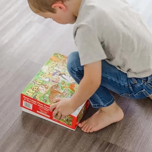 Melissa & Doug Rainforest Floor Puzzle, 48 pc Jumbo Jigsaw Puzzle, Toddler, maktabgacha yoshdagi bolalar va 3+ yoshdagi bolalar uchun ta'limiy ekransiz faoliyat (2 x 3 fut) - FSC sertifikatlangan - 6