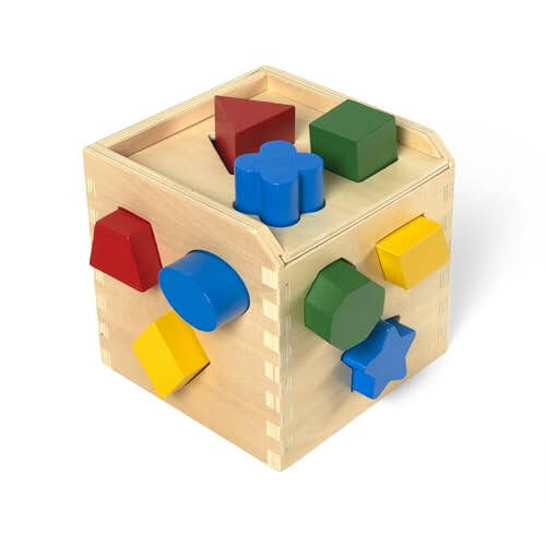 Melissa & Doug Şekil Sıralama Küpü - Klasik Ahşap Oyuncak 12 Şekil - 4