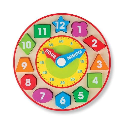 Melissa & Doug Shape Sorting Clock - Wooden Educational Toy - 31