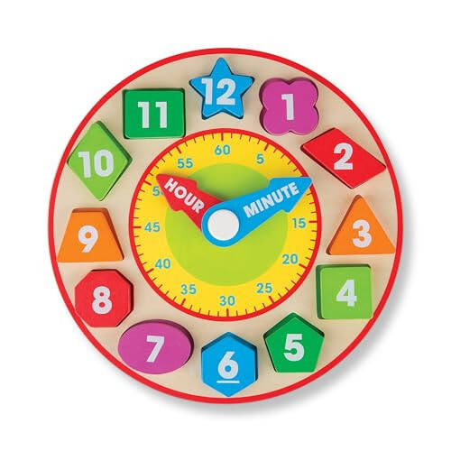 Melissa & Doug Shape Sorting Clock - Wooden Educational Toy - 31