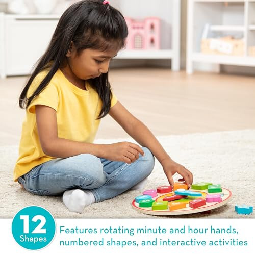 Melissa & Doug Shape Sorting Clock - Wooden Educational Toy - 32