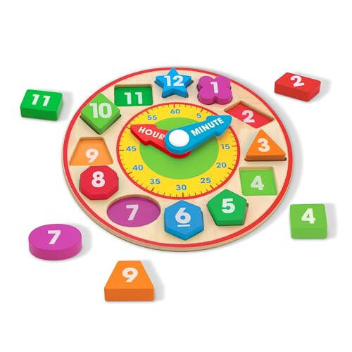 Melissa & Doug Shape Sorting Clock - Wooden Educational Toy - 34