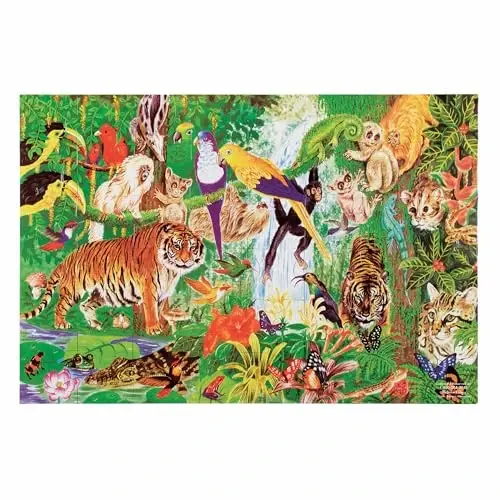 Melissa & Doug Rainforest Floor Puzzle, 48 pc Jumbo Jigsaw Puzzle, Educational Screen Free Activity for Toddler, Preschoolers and Kids Ages 3+ (2 x 3 Feet) - FSC Certified 