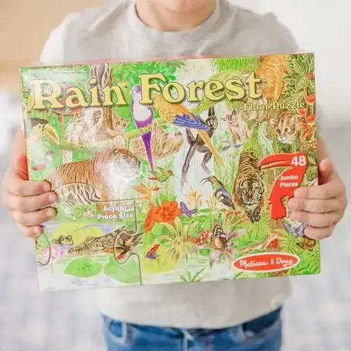 Melissa & Doug Rainforest Floor Puzzle, 48 pc Jumbo Jigsaw Puzzle, Educational Screen Free Activity for Toddler, Preschoolers and Kids Ages 3+ (2 x 3 Feet) - FSC Certified - MELISSA (1)