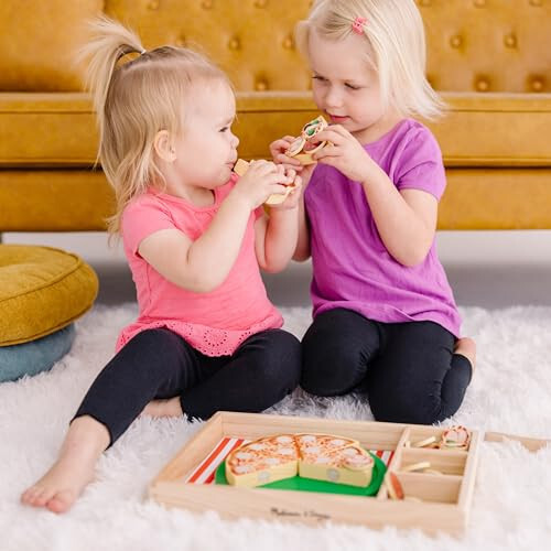 Melissa & Doug Yog'och Pizza Partisi O'yinchoq Oziq-ovqat To'plami 36 Ta'm bilan - 33