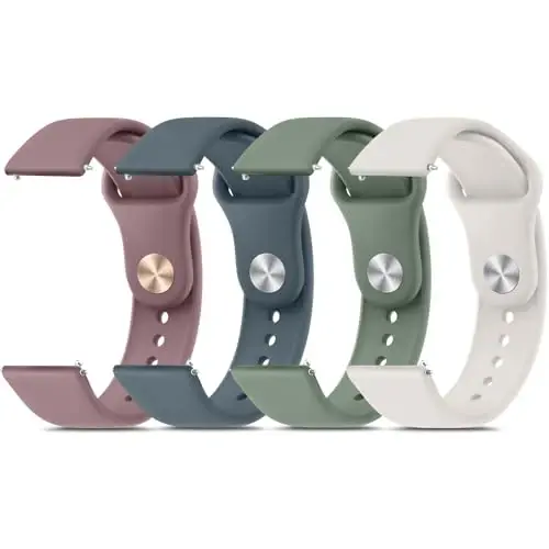 Meliya 20mm 22mm Watch Bands Quick Release Replacement Wristband, 4 Pack Soft Silicone Sport Replacement Straps for Men Women - 1