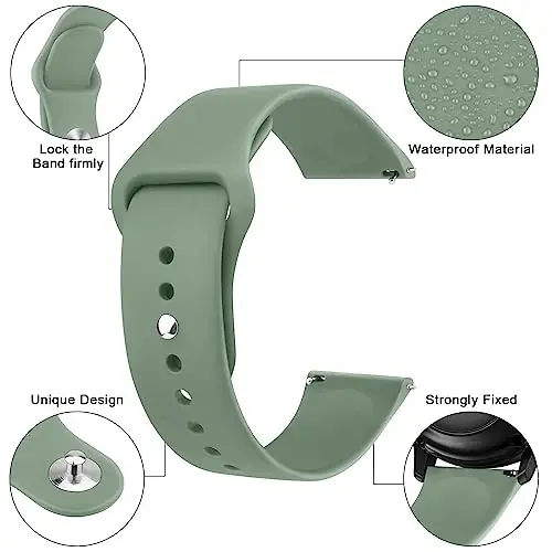 Meliya 20mm 22mm Watch Bands Quick Release Replacement Wristband, 4 Pack Soft Silicone Sport Replacement Straps for Men Women - MODAZONE (1)