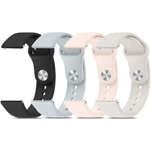 Meliya 20mm 22mm Watch Bands Quick Release Replacement Wristband, 4 Pack Soft Silicone Sport Replacement Straps for Men Women - 2
