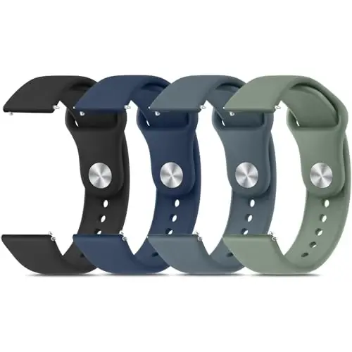 Meliya 20mm 22mm Watch Bands Quick Release Replacement Wristband, 4 Pack Soft Silicone Sport Replacement Straps for Men Women - 1