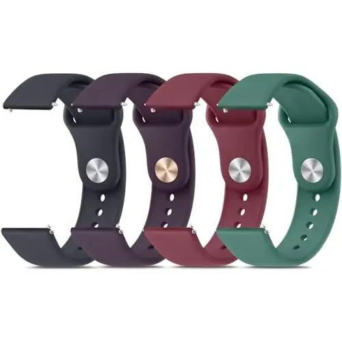 Meliya 20mm 22mm Watch Bands Quick Release Replacement Wristband, 4 Pack Soft Silicone Sport Replacement Straps for Men Women - MODAZONE