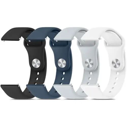 Meliya 20mm 22mm Watch Bands Quick Release Replacement Wristband, 4 Pack Soft Silicone Sport Replacement Straps for Men Women - Meliya