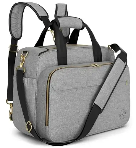 Mellories 4 in 1 Convertible Baby Diaper Bag – Converts from Tote to Backpack, Stroller & Crossbody Diaper Bag – Gray Baby Travel Bag – Gift for Moms - 1