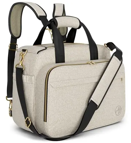 Mellories 4 in 1 Convertible Diaper Bag for Baby Boys and Girls - Converts into Backpack, Tote, Stroller and Crossbody Bag - Beige Baby Travel Bag - Gift for Mom - 2