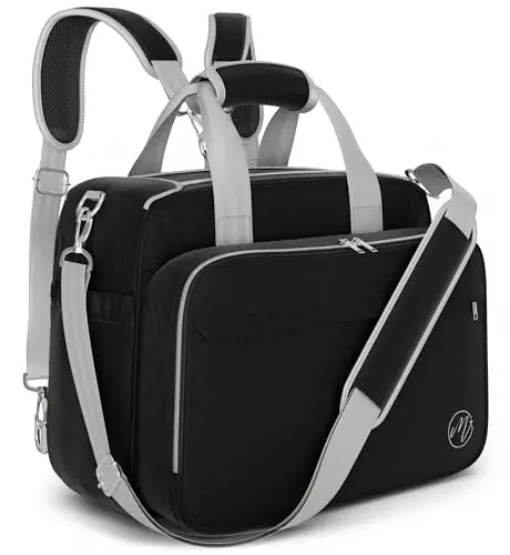 Mellories 4 in 1 Convertible Diaper Bag Tote For Baby Boys and Girls - Converts Into Diaper Backpack, Baby Tote, Stroller Bag and Crossbody Diaper Bag - Black Baby Travel Bag - Gift for Mom - 1