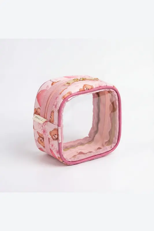 Meloria Ayıcık Makyaj Çantası - Mini-Pembe9 - 2