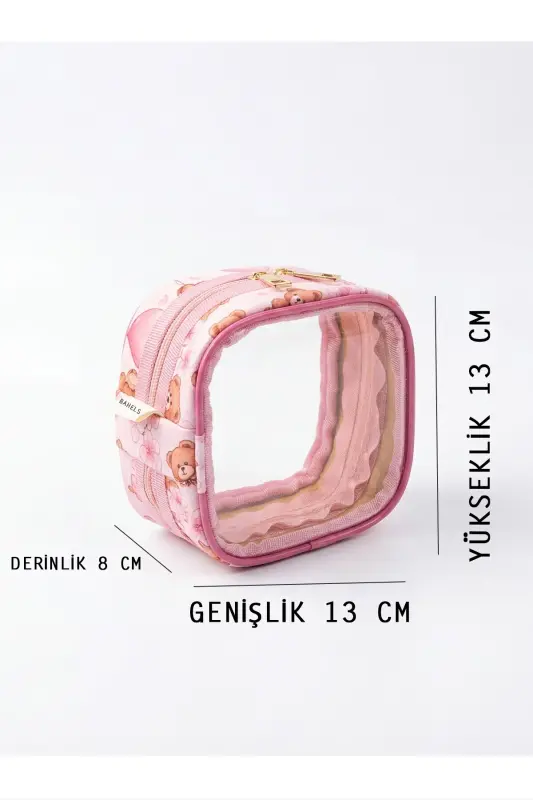 Meloria Ayıcık Makyaj Çantası - Mini-Pembe9 - 4