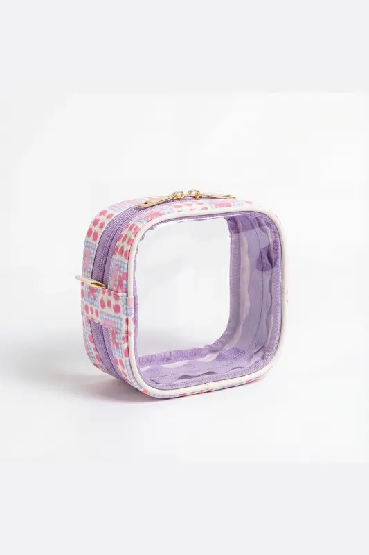 Meloria Çıtır Çiçek Makyaj Çantası - Mini-Mor2 - 2
