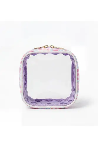 Meloria Çıtır Çiçek Makyaj Çantası - Mini-Mor2 - 3