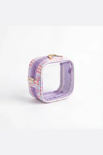 Meloria Çıtır Çiçek Makyaj Çantası - Mini-Mor2 - 5