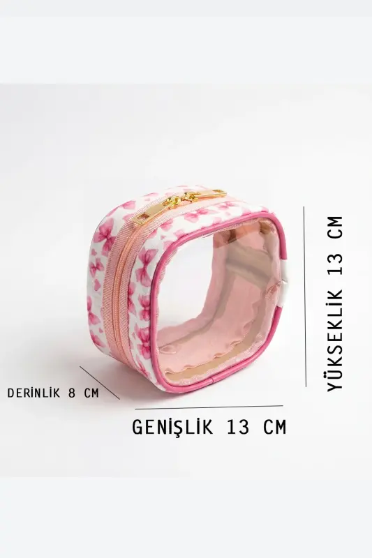 Meloria Fiyonk Makyaj Çantası - Mini-Pembe6 - 3
