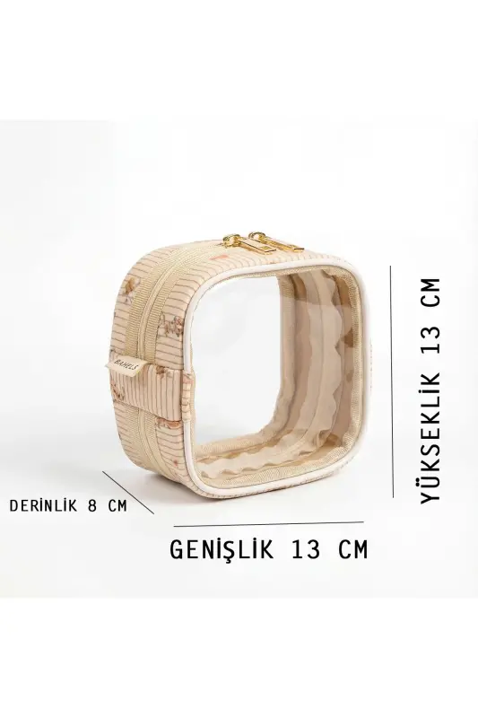 Meloria Tavşan Makyaj Çantası - Mini-Krem3 - 5