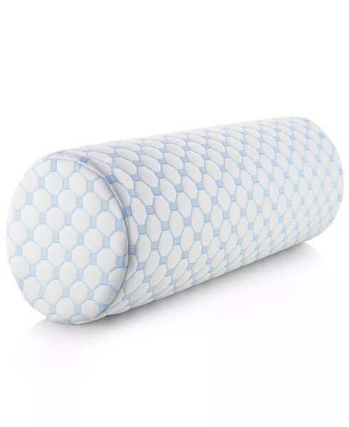 Memory Foam Neck Pillow with Cooling Cover, Medium Firm Ice Blue, White - 1