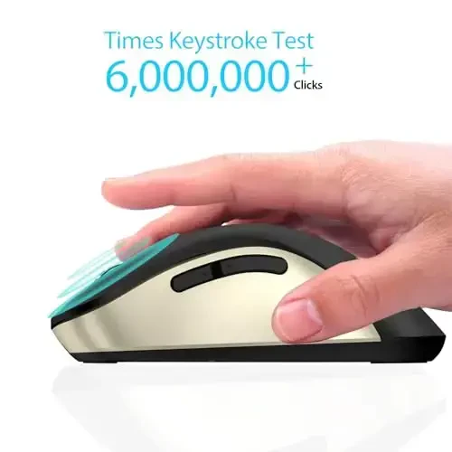 memzuoix 2.4G Wireless Mouse, 1400 DPI Computer Mice with USB Receiver, Portable Wireless USB Battery Powered Cordless Mouse for Laptop, PC, Desktop, 5 Buttons (Black Gold) - 4