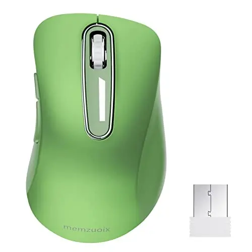 memzuoix 2.4G Wireless Mouse, 1400 DPI Mobile Optical Cordless Mouse with USB Receiver, Portable Computer Mice for Laptop, PC, Desktop, MacBook, 5 Buttons (Mint Green) - 2