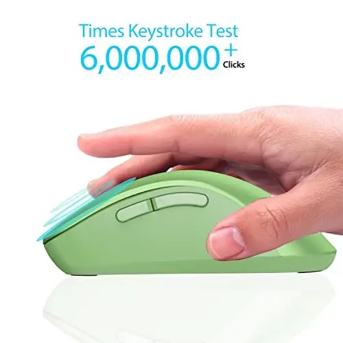 memzuoix 2.4G Wireless Mouse, 1400 DPI Mobile Optical Cordless Mouse with USB Receiver, Portable Computer Mice for Laptop, PC, Desktop, MacBook, 5 Buttons (Mint Green) - 4
