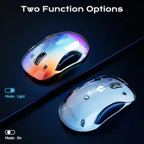 memzuoix 2.4G LED Wireless Mouse, Rechargeable Ergonomic Mouse with Detachable Cover, 1200 DPI Portable Optical Computer Mouse with USB Receiver for Laptop, PC, Desktop and MacBook, 5 Buttons - memzuoix (1)