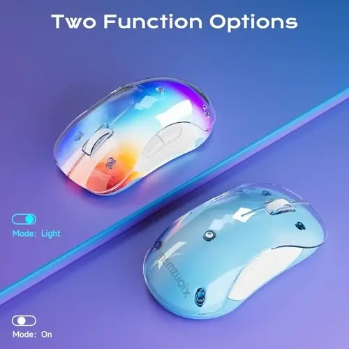 memzuoix 2.4G LED Wireless Mouse, Rechargeable Ergonomic Mouse with Detachable Cover, 1400 DPI Portable Optical Computer Mouse with USB Receiver for Laptop, PC, Desktop and MacBook, 5 Buttons-Blue - MEMZUOIX