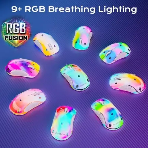 memzuoix 2.4G LED Wireless Mouse, Rechargeable Ergonomic Mouse with Detachable Cover, 1400 DPI Portable Optical Computer Mouse with USB Receiver for Laptop, PC, Desktop and MacBook, 5 Buttons-Blue - MEMZUOIX (1)