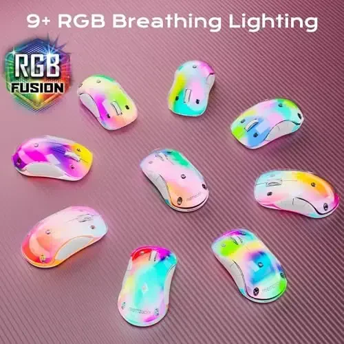 memzuoix 2.4G LED simsiz sichqoncha, Olinadigan qopqoqli qayta zaryadlanuvchi ergonomik sichqoncha, noutbuk, kompyuter, ish stoli va MacBook uchun USB qabul qilgichli 1200 DPI portativ optik kompyuter sichqonchasi, 5 tugma-pushti - 2